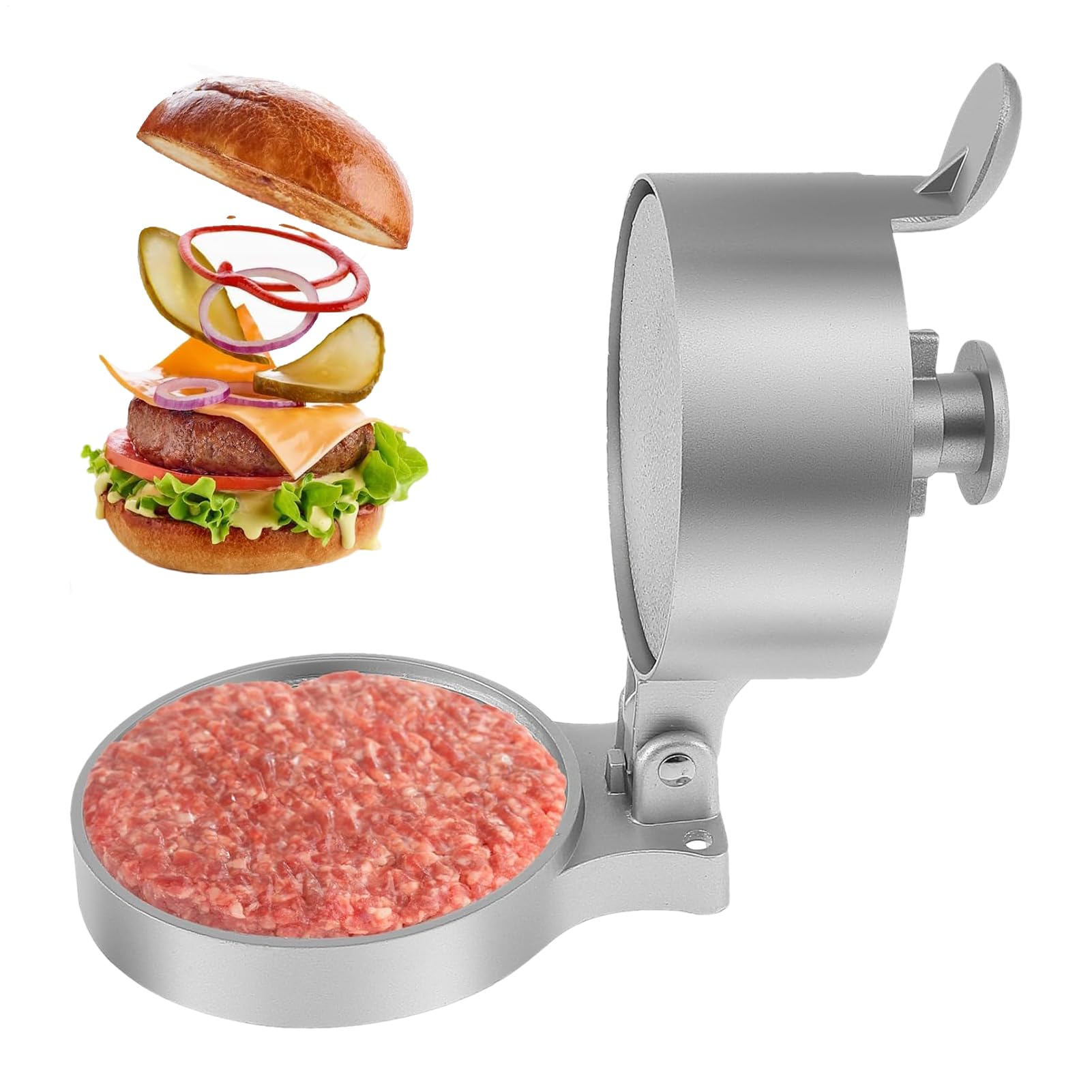 Pressa per Hamburger Robusta Regolabile in Lega di Alluminio Riutilizzabile