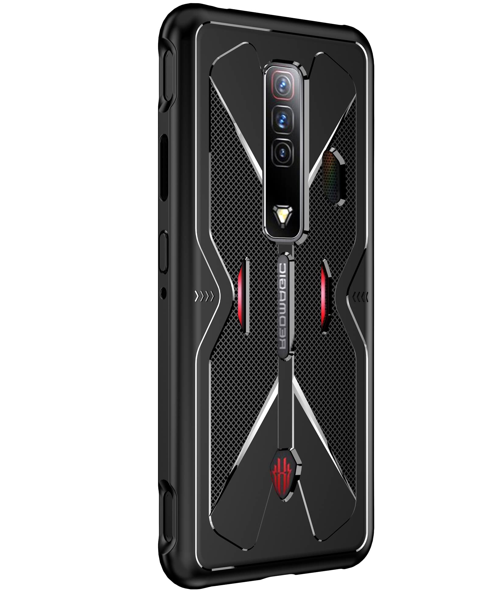 GIOPUEY Cover Per Nubia Red Magic 7 / 7S - Custodia Morbida TPU Sottile Antiurto, Nero