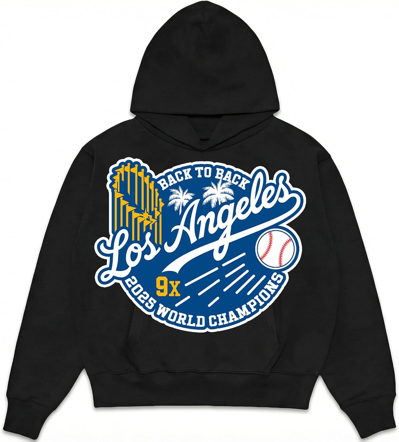 Baseball 2025 World & League Champions Hoodie | Los Angeles LA Finals Merch | Hooded Sweatshirt for Men & Women