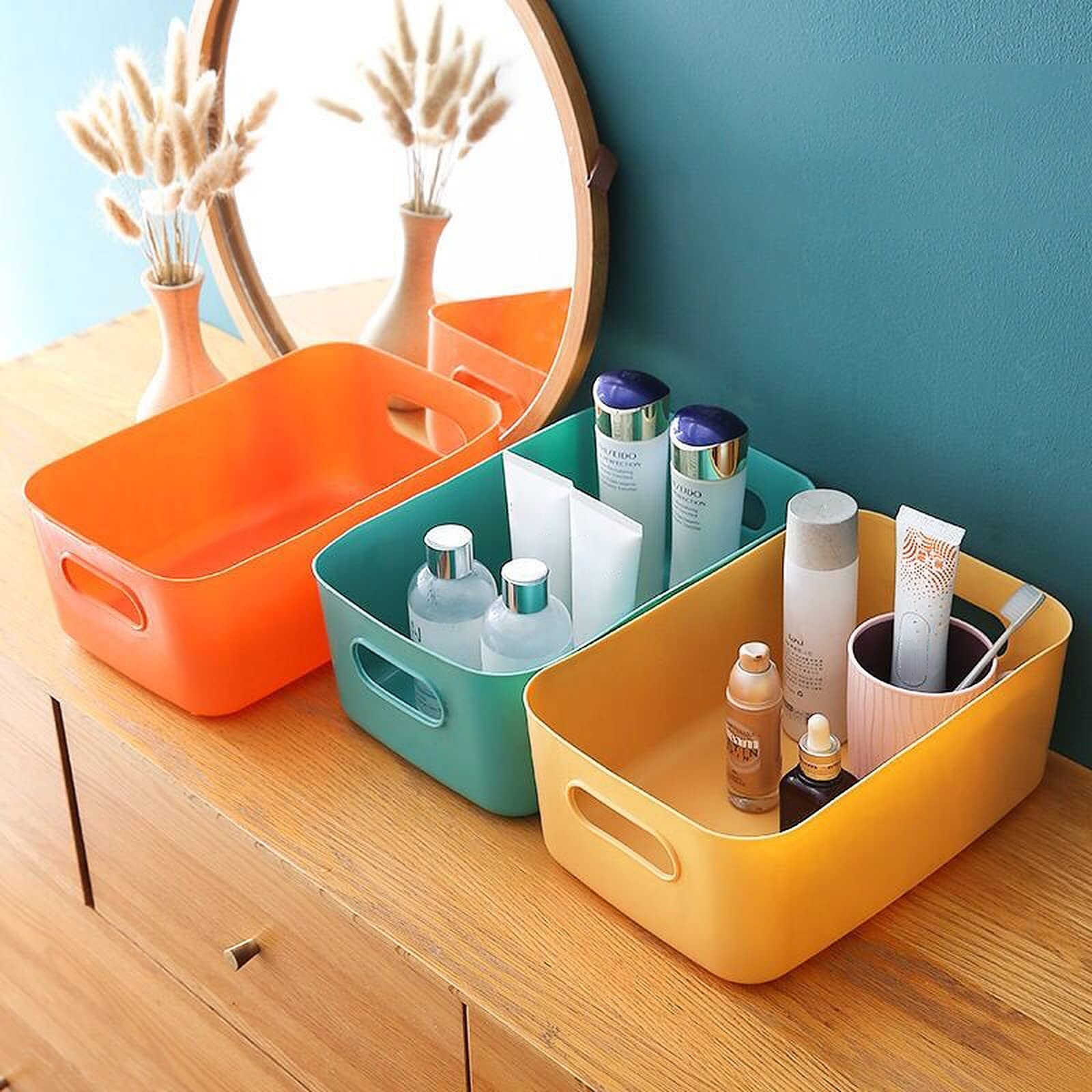 wolpin 3 Pieces Plastic Storage Basket Multipurpose Colorful for Kitchen & Home Organiser Box for Wardrobe, Fruits Vegetables, Toys, Stationary items (30.3 x 20 x 12 cm) (B0B3SD35CY) Amazon Price History, Amazon Price Tracker