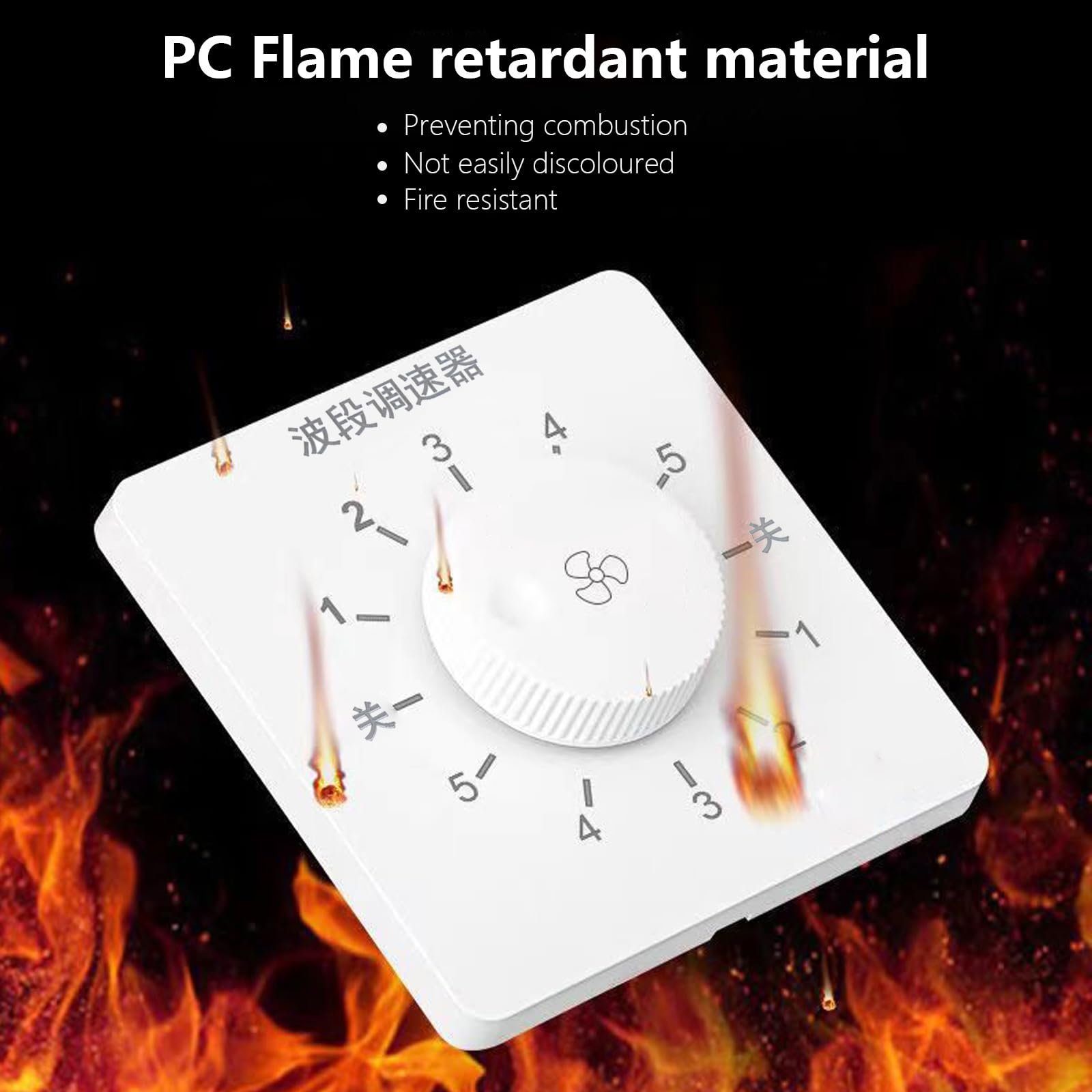 Regolatore Di Velocità Per Ventilatore Da Soffitto 220V 10A - Interruttore A Parete Con Manopola | Materiale PC Ignifugo - Foto 8