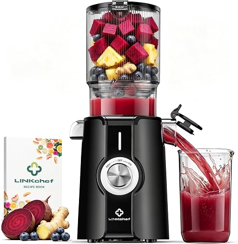 LINKChef Extractor de Jugo Lento, 200W, Boca 115mm, 1,2L, Sin BPA