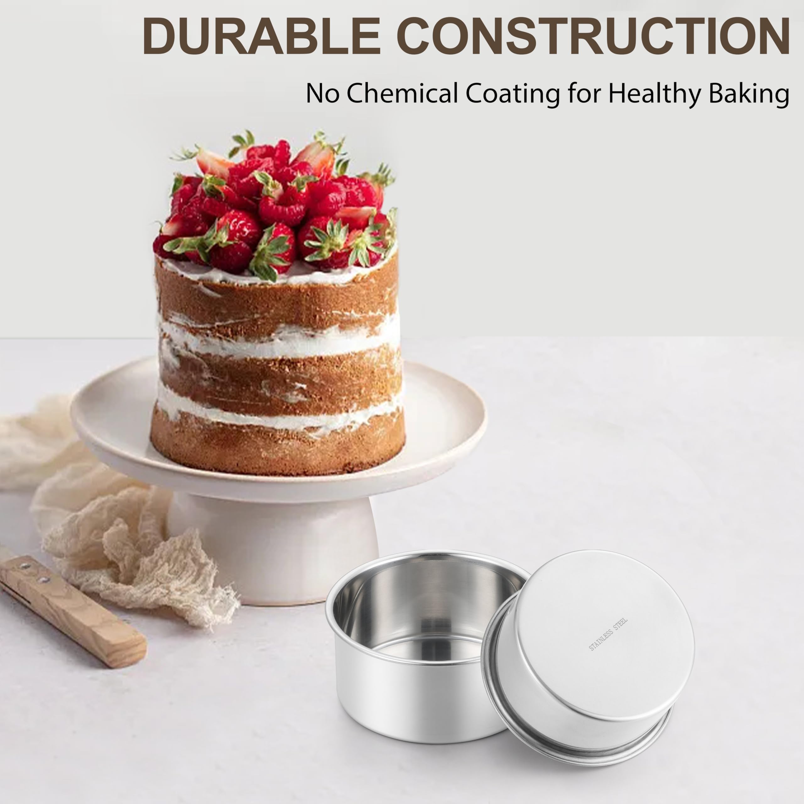 Snapklik.com : Mini Round Cake Pan Set Of 2, 4 Inch Stainless Steel ...