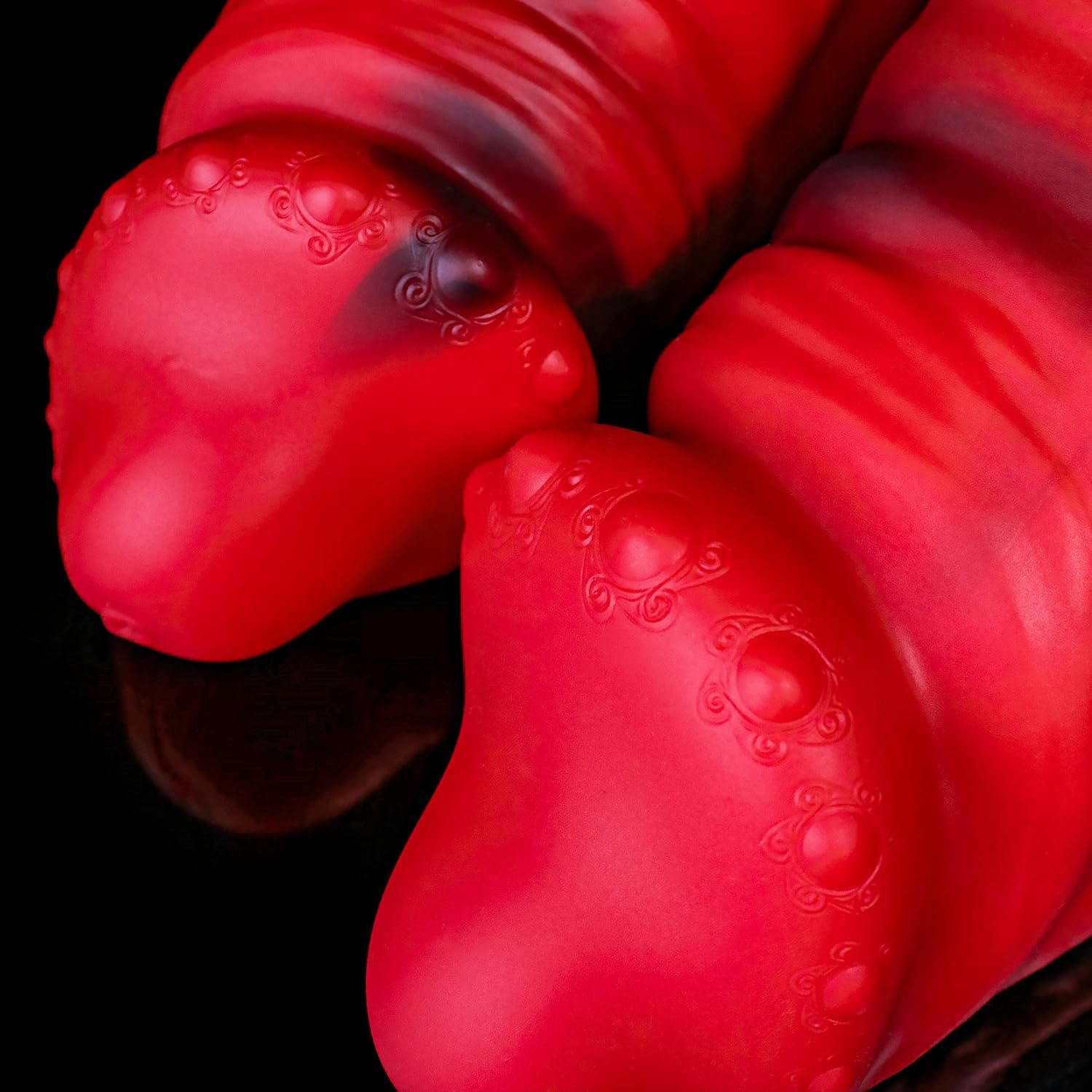 Red Monster Dildo - Silicone Large Thick Dildo with Strong Suction Cup for Advanced Players - Realistic Lifelike Fake Penis for Sensual Pleasure - Anal Adult Sex Toys for Women and Men (L)
