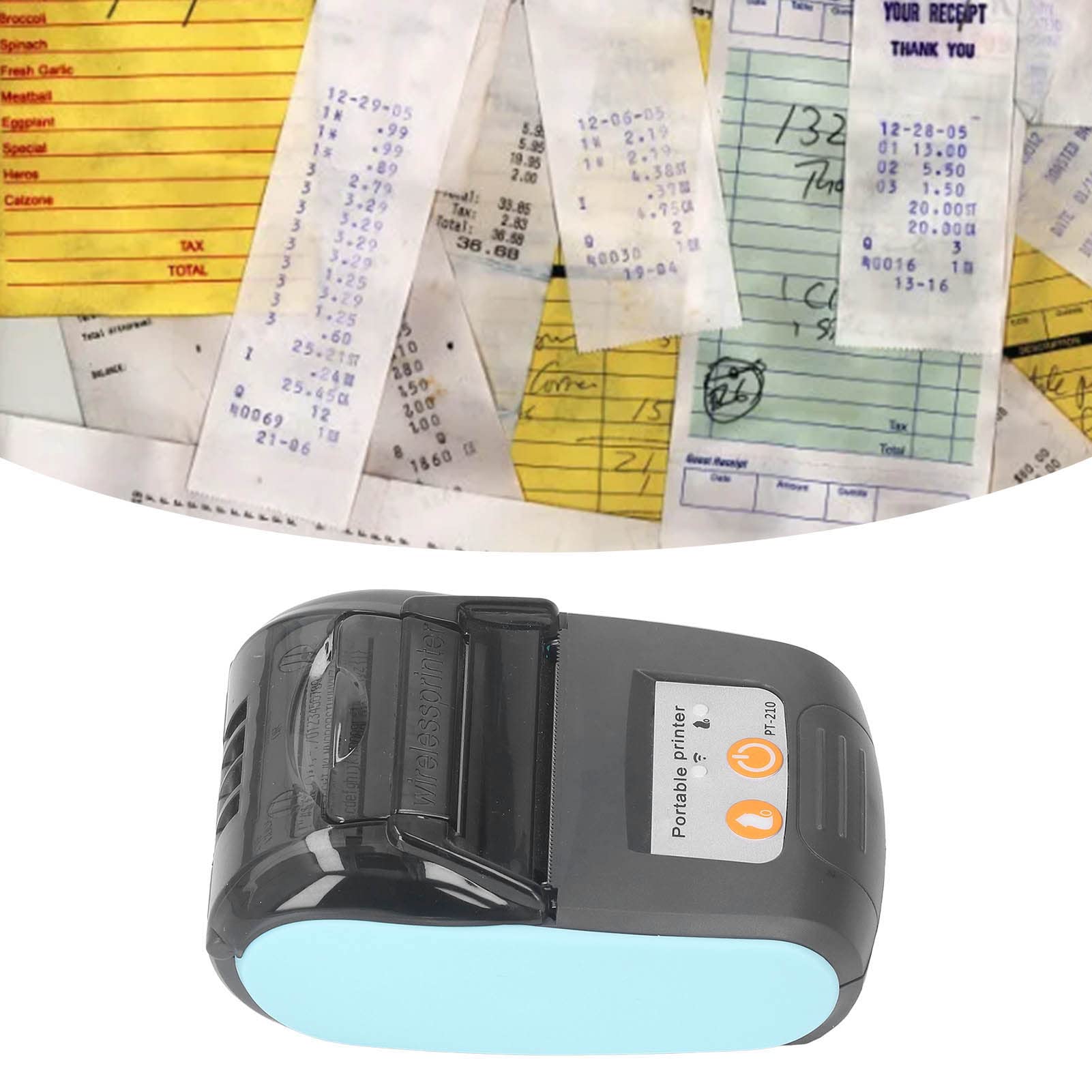 Stampante per Ricevute, Mini Stampante Termica per Ricevute a Basso Rumore a Forte compatibilità Senza Fili per l'industria della Ristorazione (Con custodia)