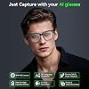 AI Smart Glasses, 8MP Anti Shake AI glasses, 300mAH/BT Call Camera Glasses, AI Smart Glasse with Video Recording/Music Playback/Audio Recording/Online Translation/GPT Object Recognition(Blue Light)