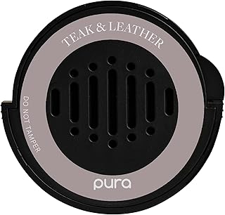Car Scent Refill - Fragrance for Pura Car Diffuser - Clean & Safe Luxury Diffuser Scent - Long-Lasting Fragrance for 30 Days of Aroma - Teak & Leather
