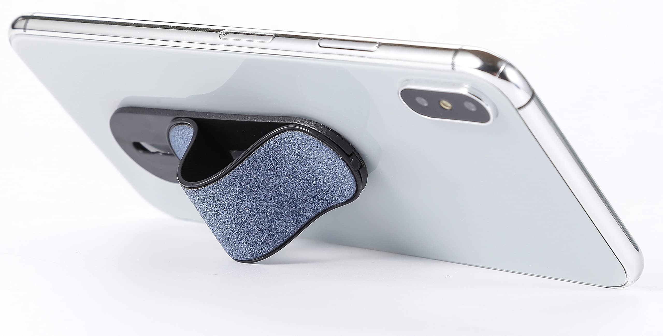 MOMOSTICK - l'originale! Supporto per dito per smartphone - Supporto per dito per cellulare - Anello per cellulare per iPhone Samsung Huawei (Serie Suede - Blu)