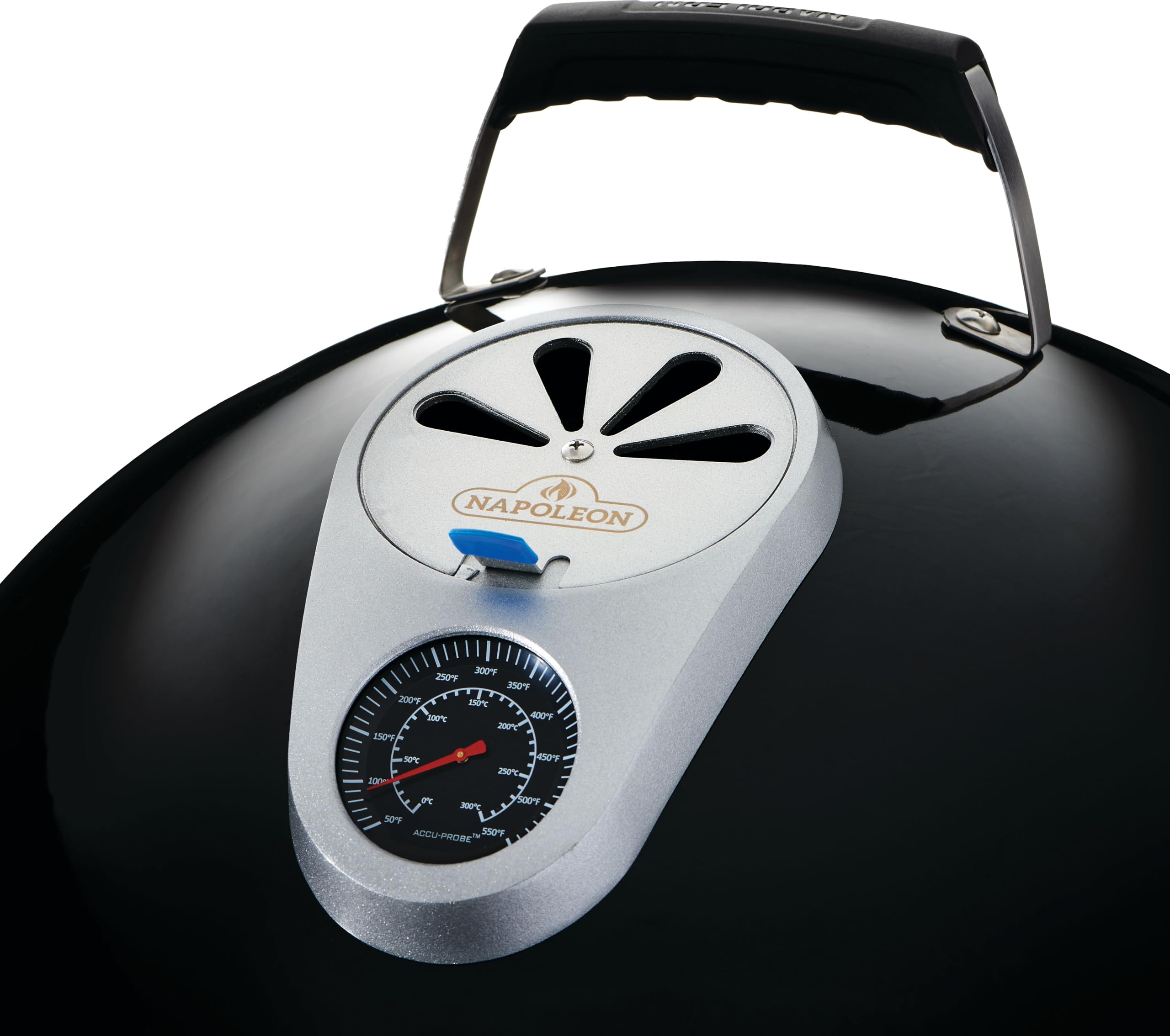 Napoleon Apollo® Fumoir vertical à eau au charbon de bois 45,7 cm, finition noire brillante, grilles en acier inoxydable, jauge de température ACCU-PROBE