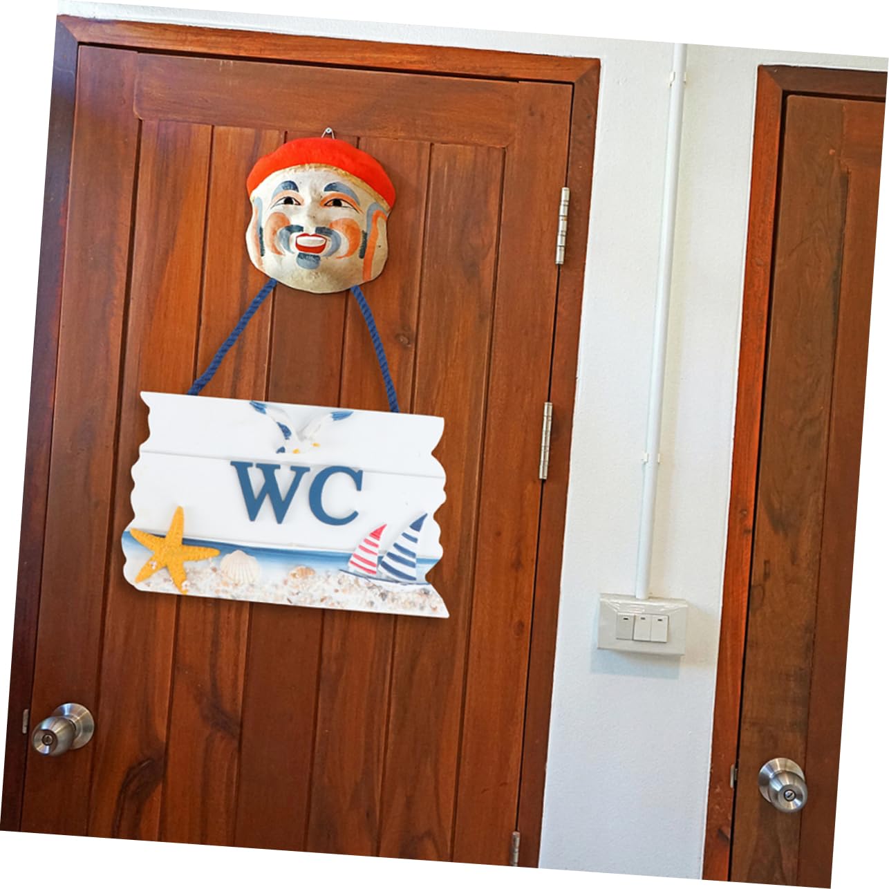 SHINEOFI 8piezas Carteles Colgantes De Wc De Decoración Para Inodoro De Letreros Señalización De Aseos Diseño Artístico y