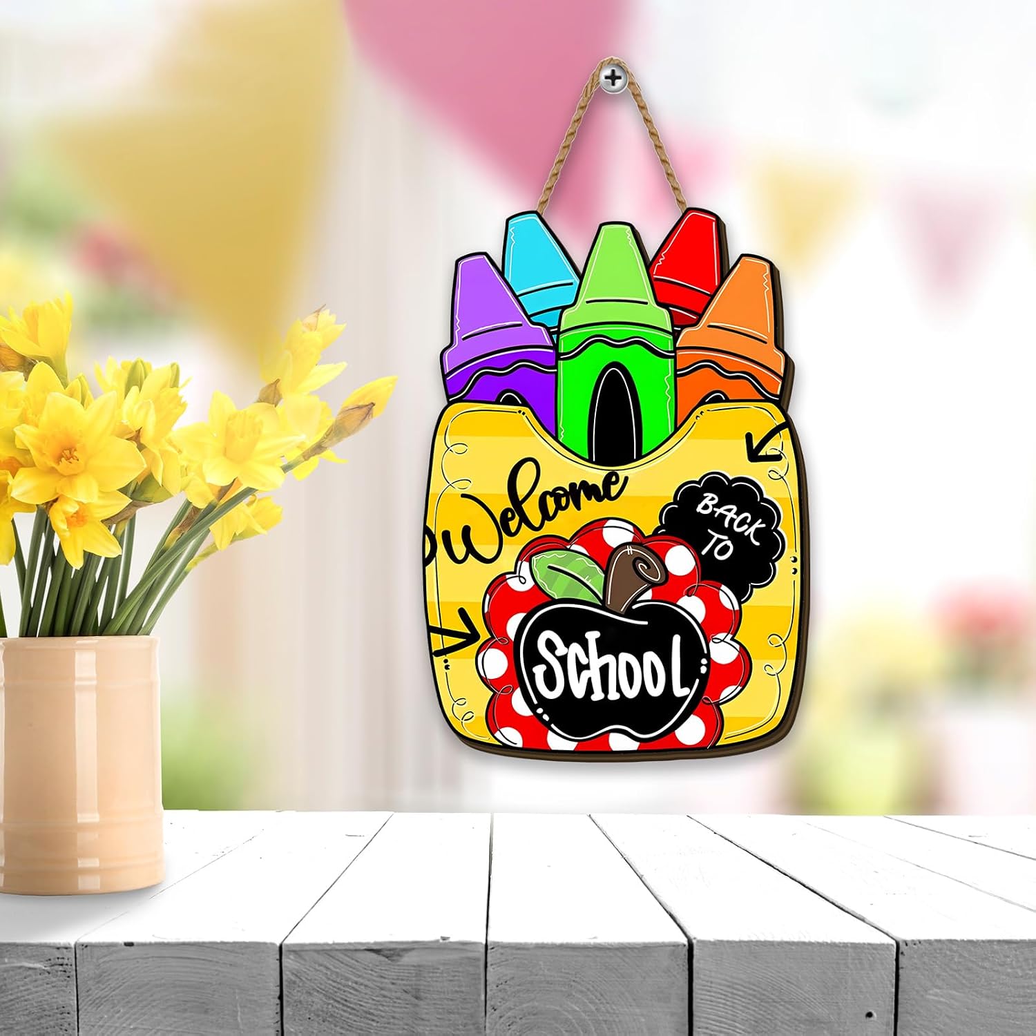 Back to School Wreath 8.2×11.8 Inch 1st Day of School Party Decor image 5