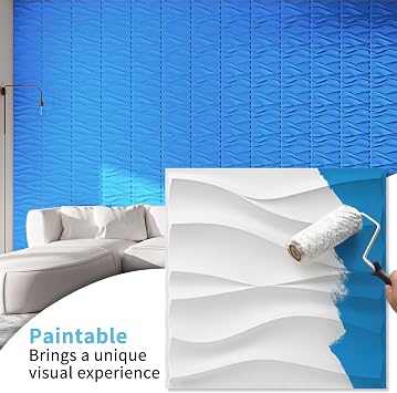 Art3d 20 Pack Decorative 3D Wall Panels, 19 Sq.Feet PVC Interior Wall Decor, 11.8x11.8, White