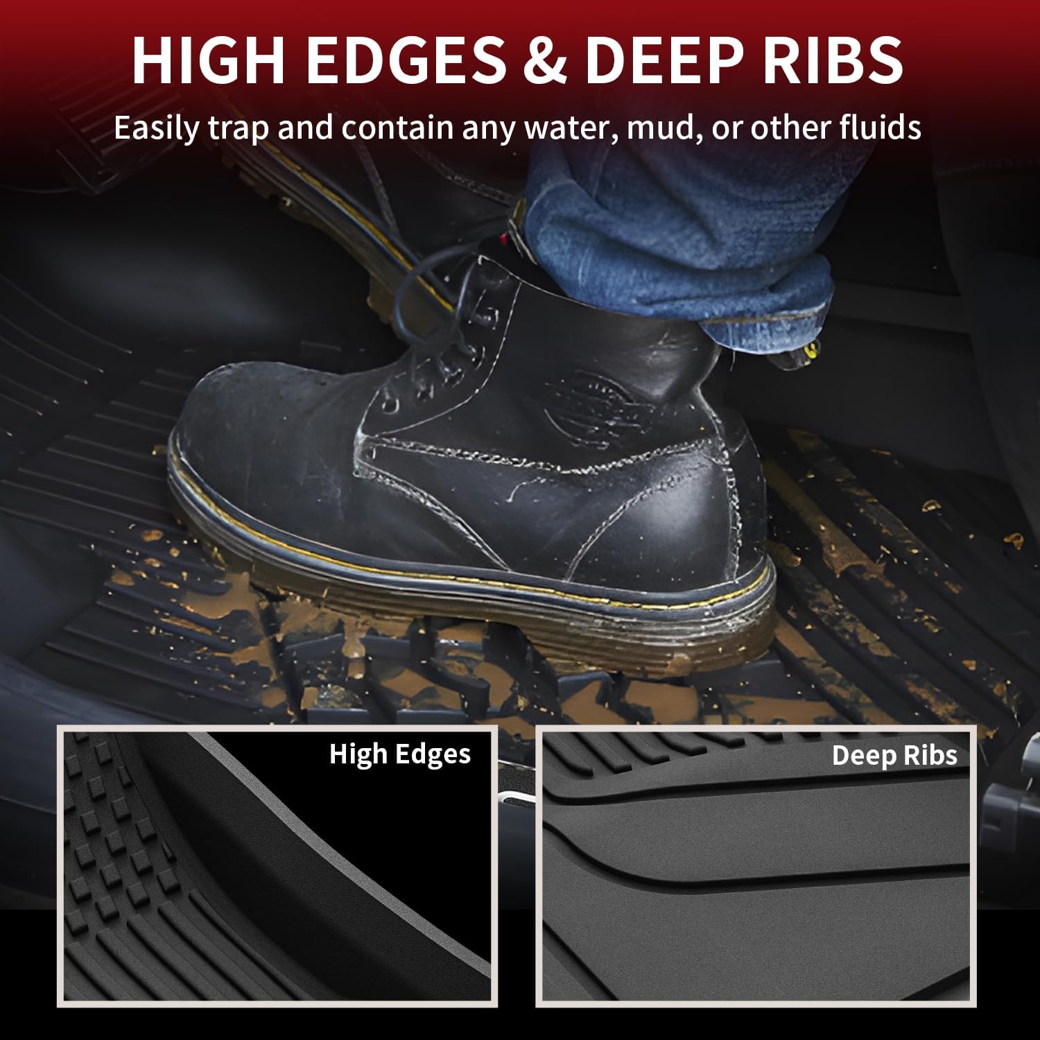 LASFIT Premium Extra Thick Floor Mats for Tesla Model 3 Highland 2024 2025 2026 Custom Fit TPE All Weather Model 3 Interior Accessories Cargo Liner Front Rear Trunk Mat Full Set Car Mats 6 PCS