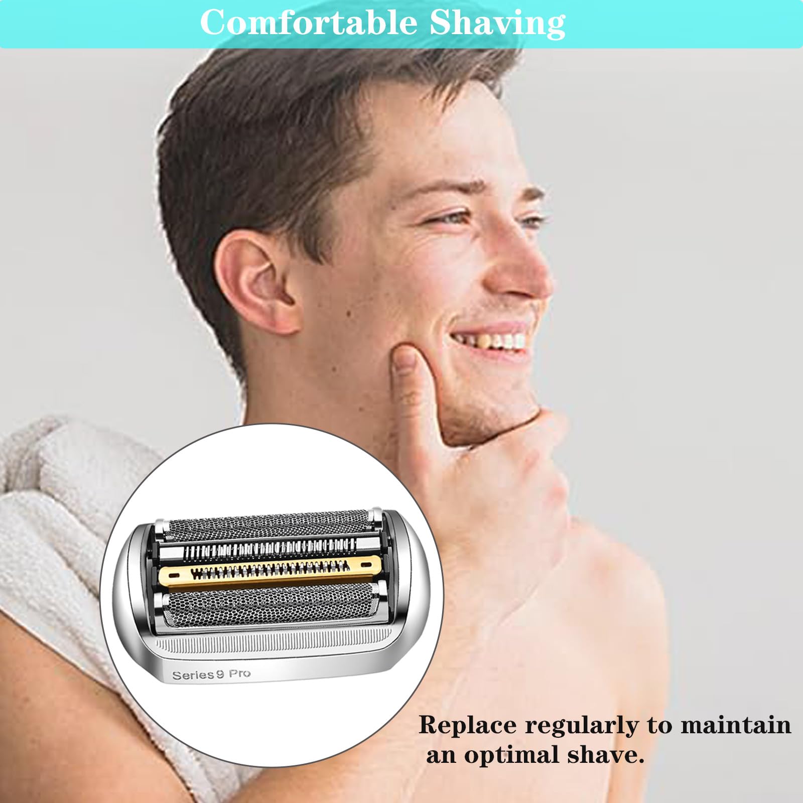 Elektrischer Scherkopf für Braun Serie 9,94M Kompatibel Mit Braun Series 9 Scherkopf,Silbrig Series 9 Elektrorasierkopf Ersatzteil geeignet,für Serie 9/9 Pro 9517s 9527s 9525s 9515s 9485cc (94M)