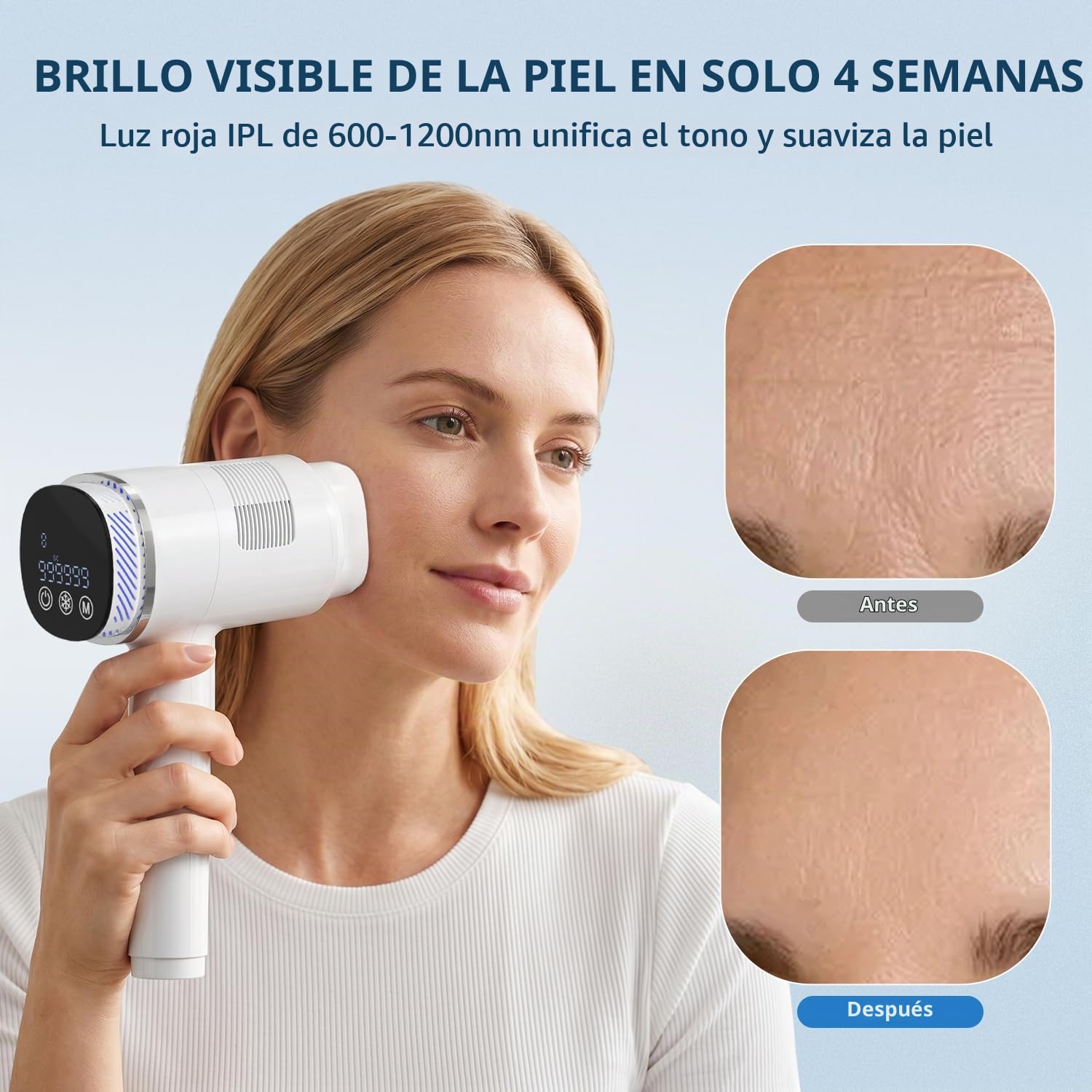 NALONE 22J Depiladora Laser IPL con Pantalla Táctil, 4 en 1 HR/SC/BT/RA | Depiladora Luz Pulsada 10 Potencias, para Mujeres y Hombres, Uso en Casa, Rostro, Cuerpo y Axilas