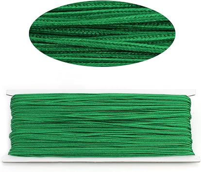 Linsoir Beads 3MM Soutache Braided Cord String Beading Sewing Quilting Trimming Green Color 34 Yards/31 Meters