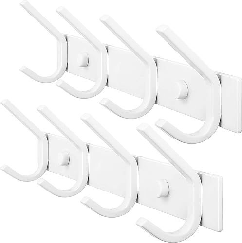 Miniatura 17 de WEBI Percheros para montar en la pared, ganchos para colgar en la pared, color blanco, gancho para colgar abrigos, 2 ganchos para colgar abrigos,