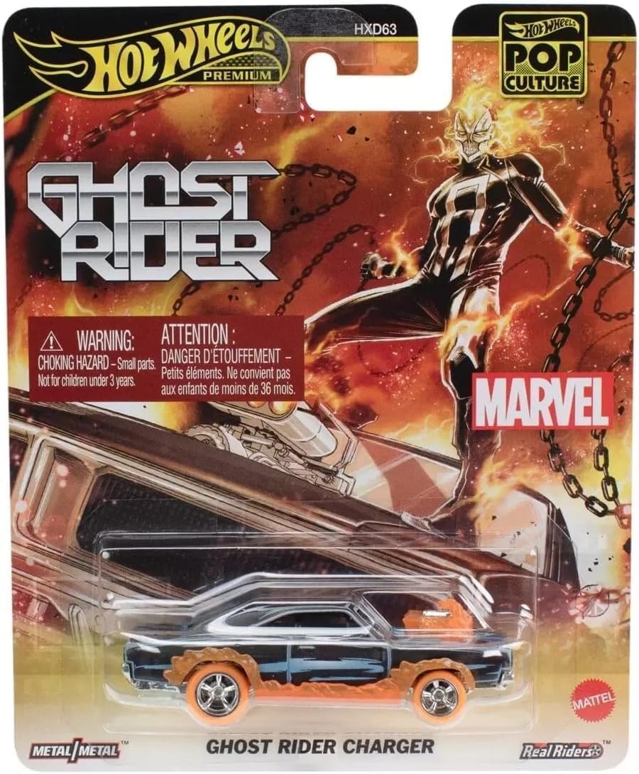 Hot Wheels Premium Marvel Ghost Rider Charger, Pop Culture