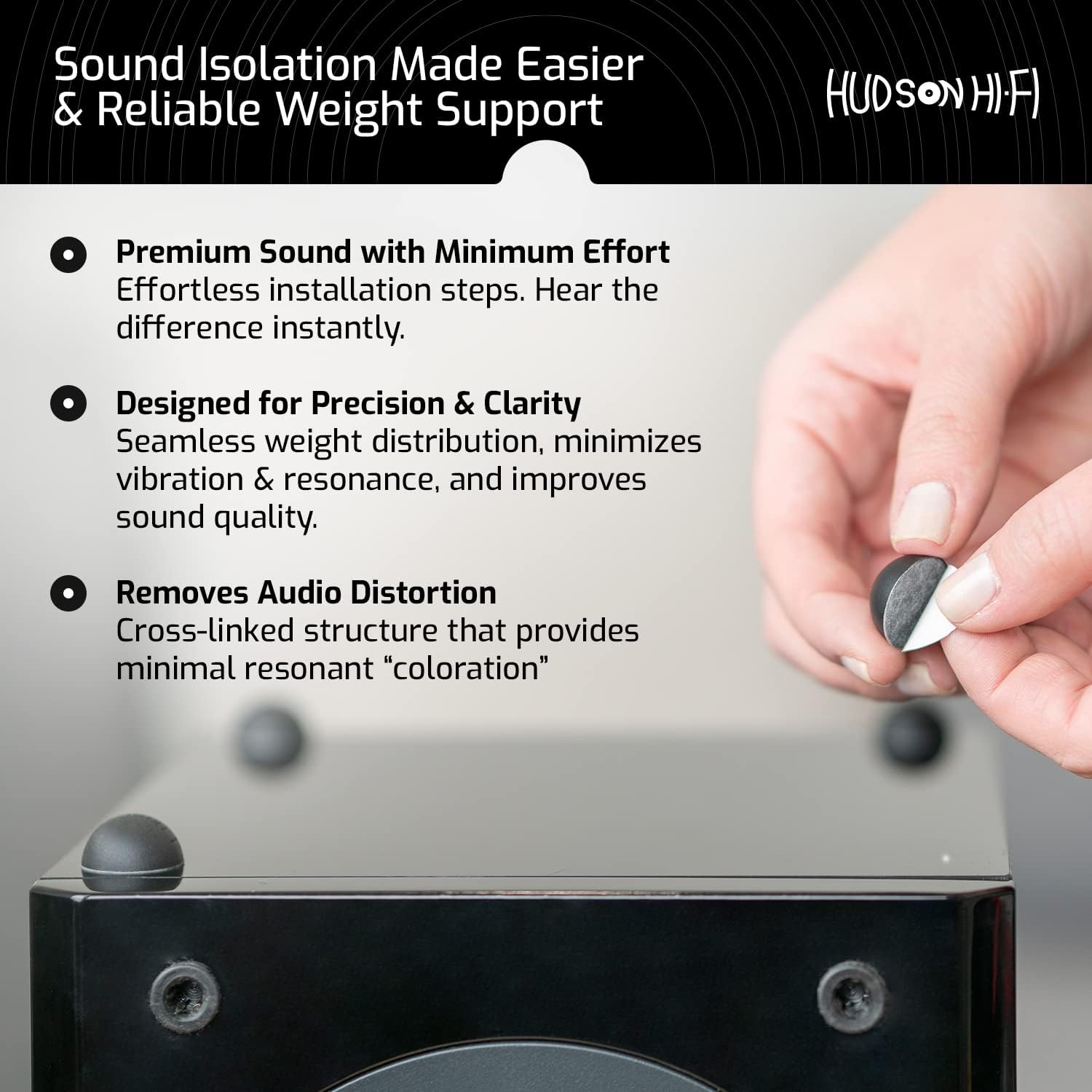 .75" Platinum Silicone Speaker Isolation Pads - 16-Pack Non-Skid Speaker Pads with Adhesive, Speaker Isolation Feet for Record Player Isolation - Turntable Feet and Subwoofer Isolation Pad - 20 Duro