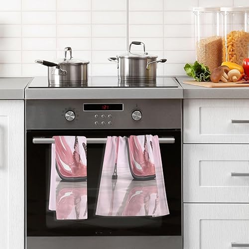 Miniatura 5 de Nander Juego de 2 toallas de algodón, toallas de baño de secado rápido con diseño de mariposas, suaves y transpirables para cocina, baño, gimnasio