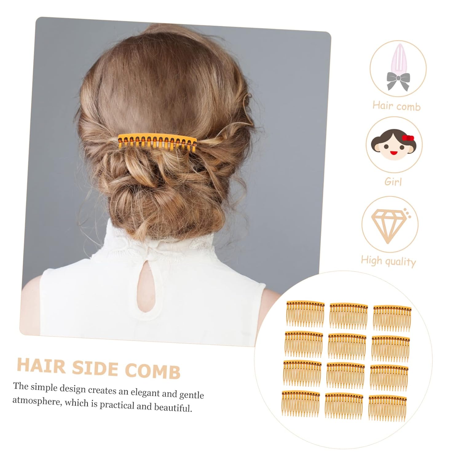 Vaguelly 50pcs Plastic Hair Side Combs with Teeth Hair Accessories for Women Portable and for Home Travel Use Family and Friends