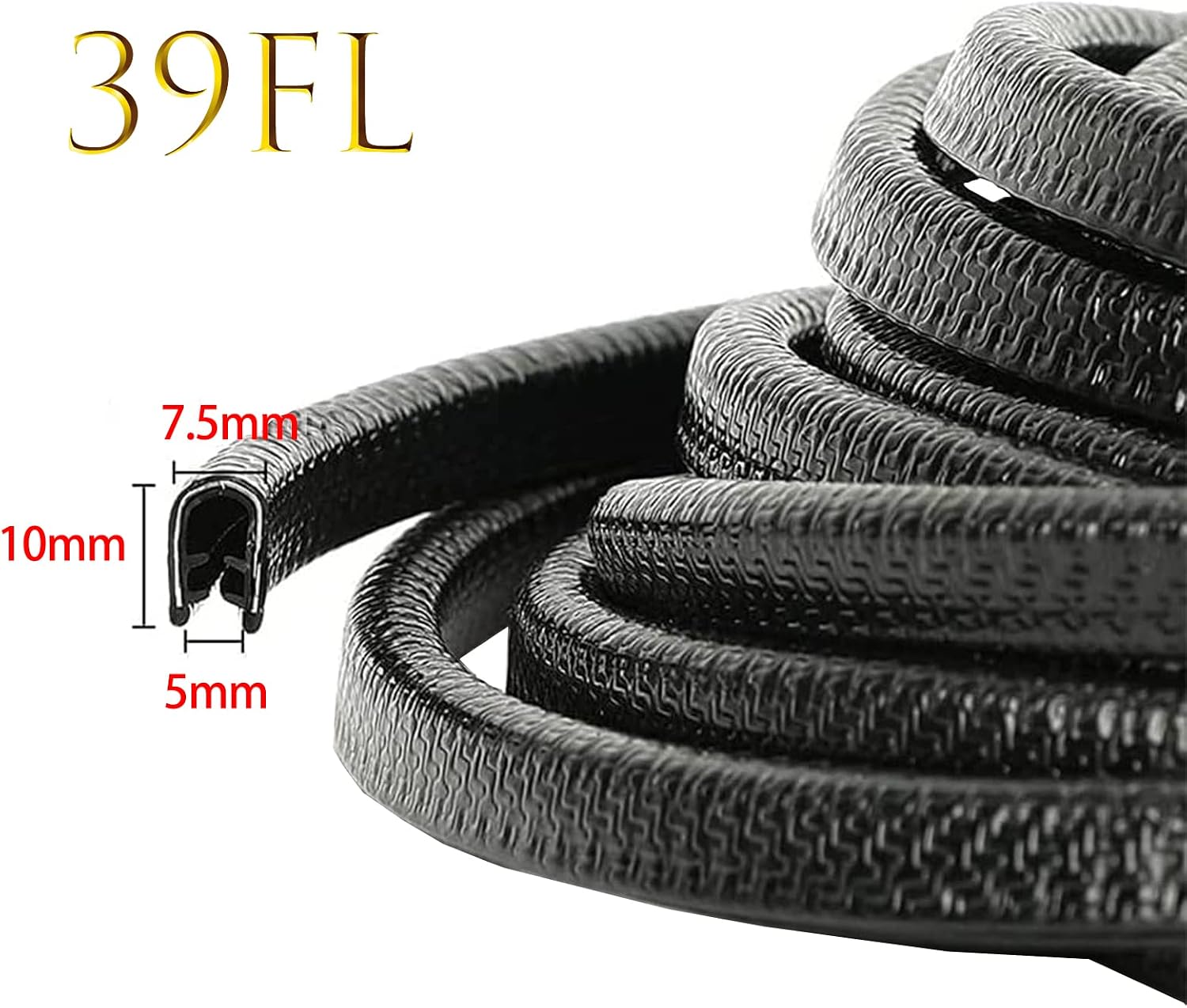 Maremlyn Car Door Edge Guards – Universal 39Ft U-Shaped Car Edge Trim Door Edge Protector Rubber Seal Auto Edge Clips Protection (Black)