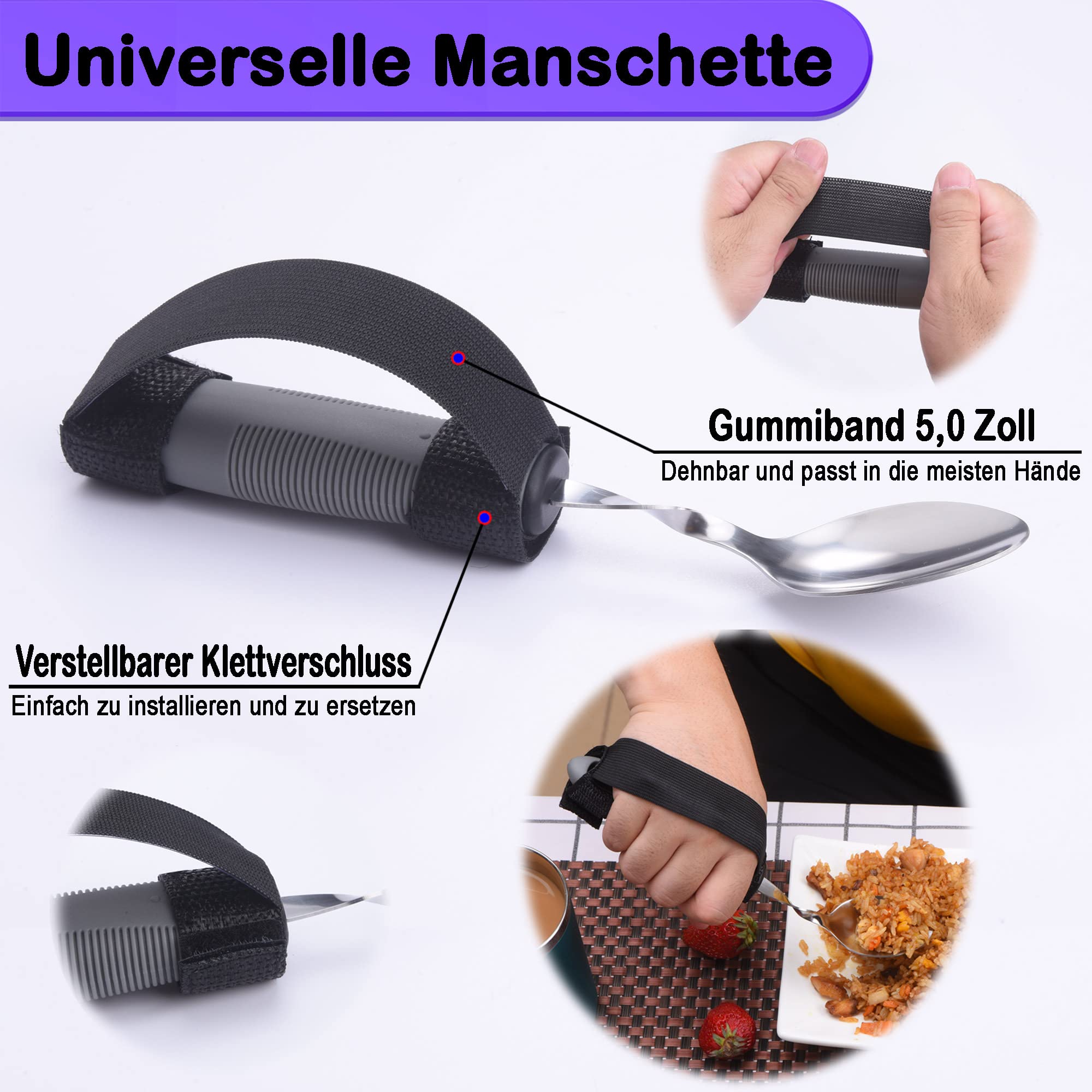 Utensilios de Parkinson con peso para temblores en las manos, Cubiertos con peso para pacientes con Parkinson Manos artríticas, Utensilios construidos para adultos