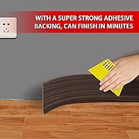 Vista 51 de FONUNO - Base de vinilo para pared, moldura de zócalo de 4 pulgadas, flexible, autoadhesiva con diseño para pegar y despegar, 4 pulgadas x 20 pies