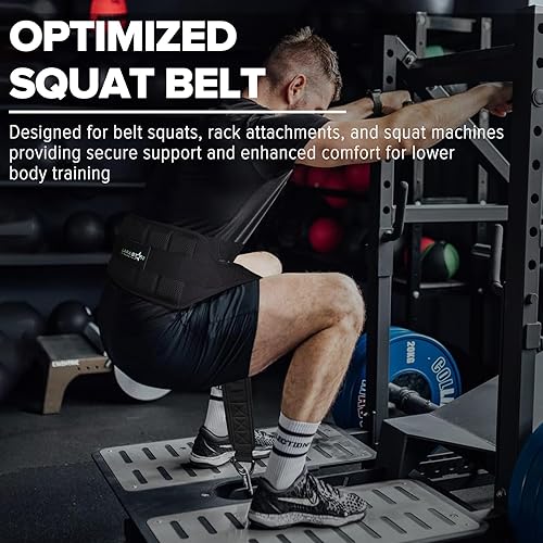Miniatura 6 de Cinturón para cinturón para sentadillas, cinturón de inmersión con peso, resistente con soporte estructurado de espalda y compatible con máquina de