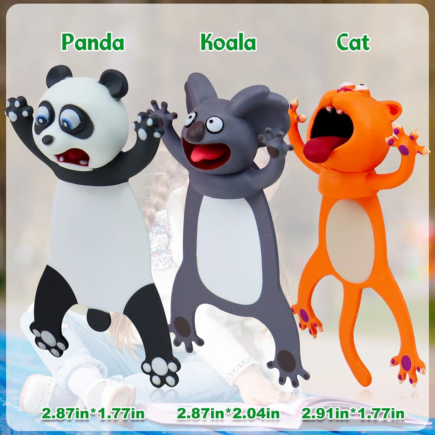 Funny 3PCS Wacky Pals Bookmarks - Cute Animal Bookmarks for Kids - Image 4