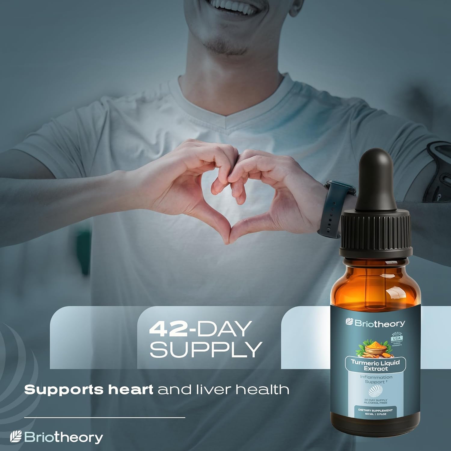 Turmeric Root Extract Tincture Liquid Drops – Herbal Supplement for Joint & Muscle Support, Antioxidant & Anti-Inflammatory, Alcohol-Free, Vegan, Non-GMO – 60 ml (30 Days Supply)