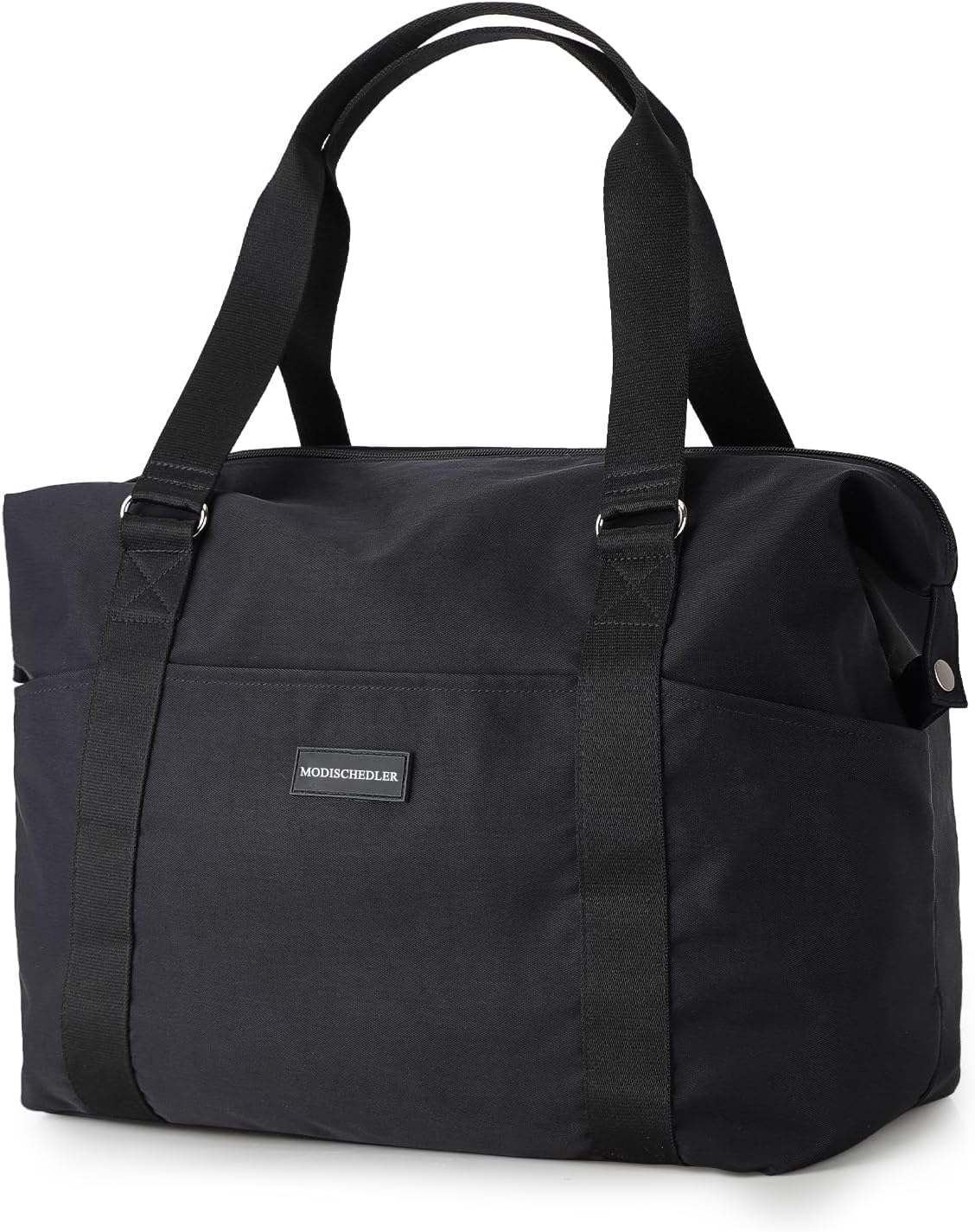 Gym Bag for Women, Oversized Travel Duffel with Trolley Sleeve, Multi-Compartment Workout Bag, Carry-On Weekender Overnight Bag, Personal Item Tote for Travel, Black-Large