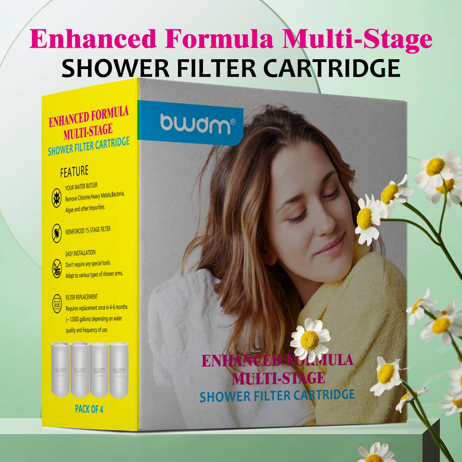 Cartucho de filtro de ducha multietapa de fórmula mejorada, cartucho de filtro de repuesto universal de alto rendimiento, elimina el cloro, metales pesados y otros sedimentos, reduce la picazón seca y