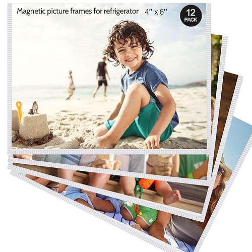 vivinin Magnetic Picture Frame, 12 Pack Magnetic Frame Reusable, Magnetic