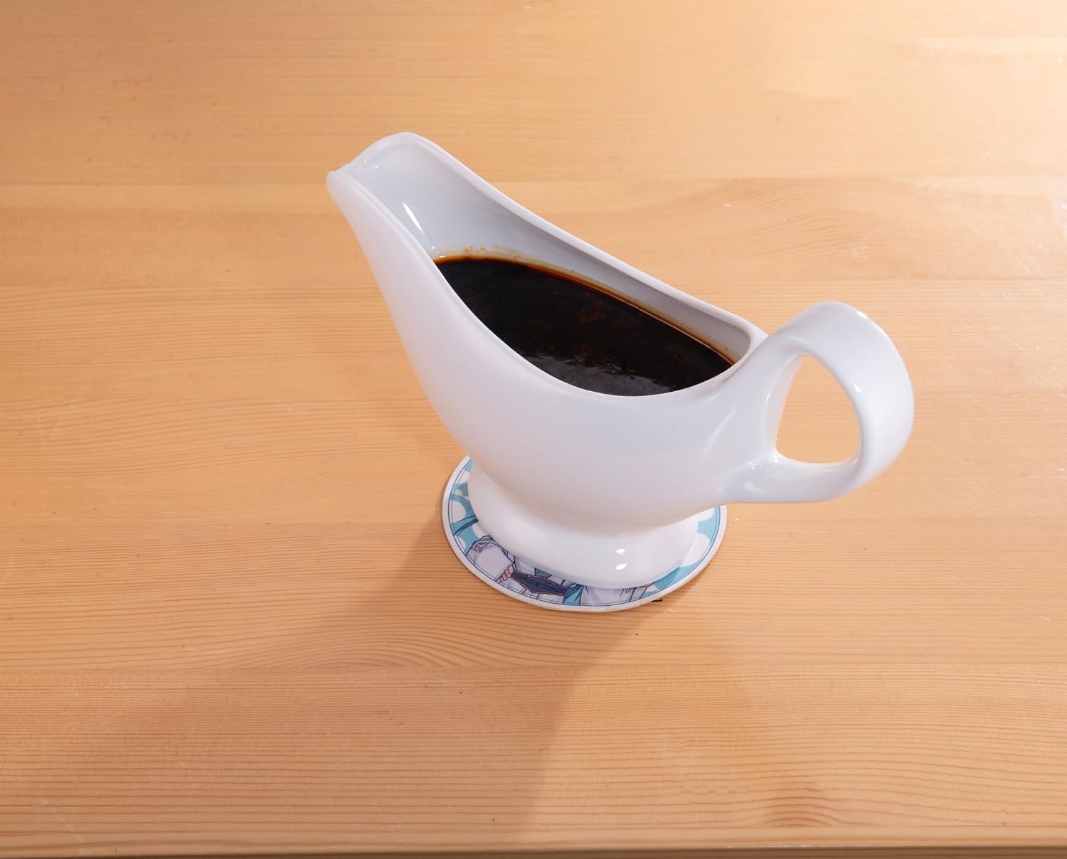 Gravy Boat, 9.4 oz Sauce Boat, 280 ml Gravy Bowl, Ceramic Serving Dish, White Dispenser (9.4 ounces)