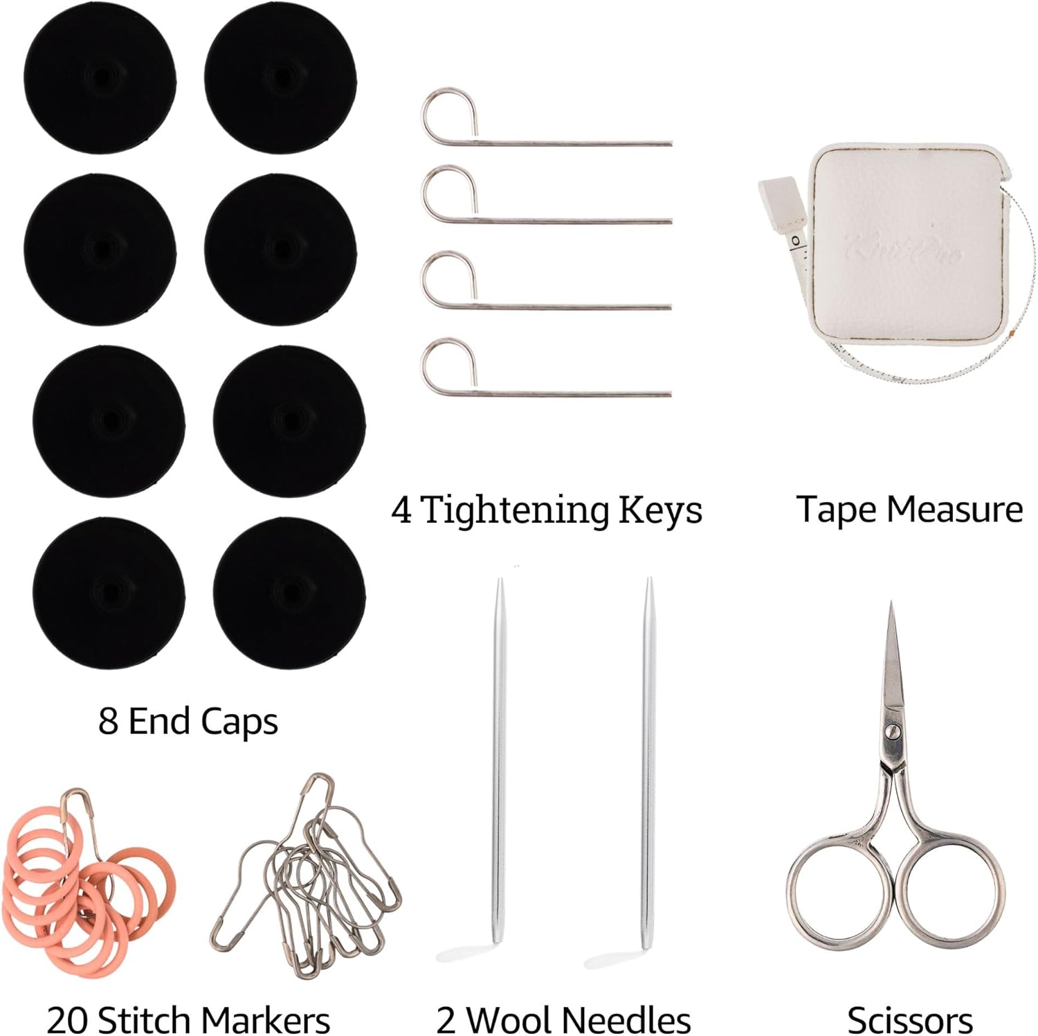 KnitPro Nova Regal Set 4 inch Circular Knitting Needles 2.5, 3, 4, 5, 6, 7, 8, 9, 10, 10.5, 11 Interchangeable, 5 Cables, 2 Connectors & More, Fabric Case with Project Bag