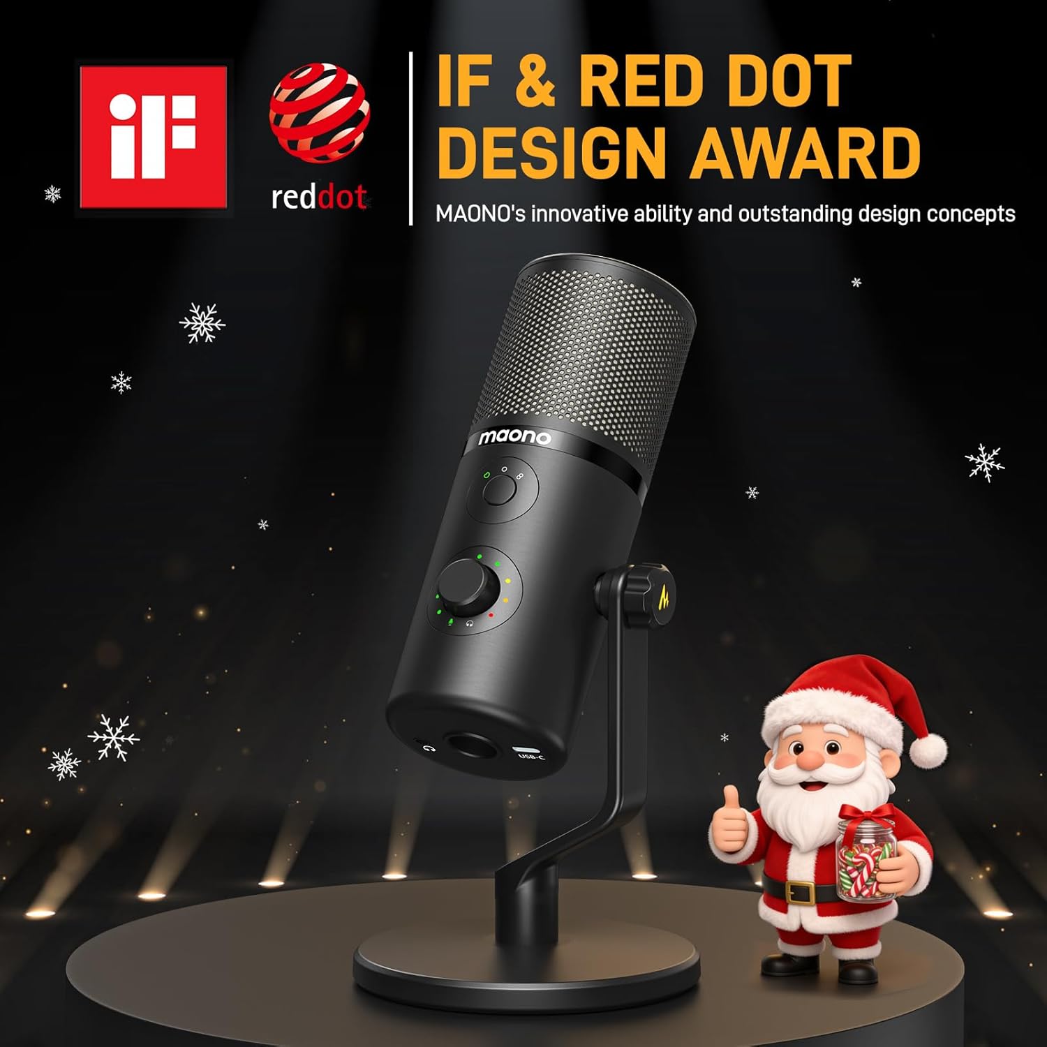 MAONO USB Microphone for Gaming Streaming, Podcast Condenser mic with 3 Polar Patterns Software for Twitch TikTok YouTube Discord, Profession Studio Recording Mic for Computer PC Mac DM50