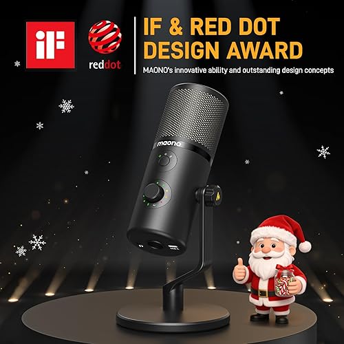 Miniatura 2 de MAONO Micrófono USB para transmisión de juegos, micrófono condensador de podcast con software de 3 patrones polares para Twitch TikTok YouTube