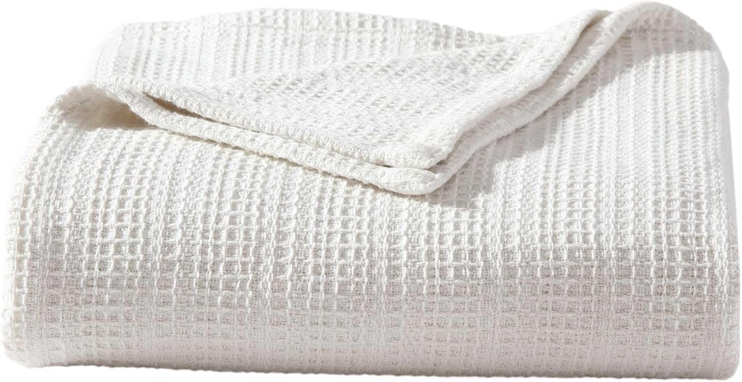Tommy Bahama - Full/Queen Blanket, Ultra Soft Organic Woven Bedding, Coastal Inspired Bedding Essentials (Sandline White, Full/Queen)