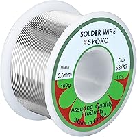 Vista 11 de SYOKO Alambre de soldadura de núcleo de colofonia de plomo de estaño 60/40 0.039 in 3.53 oz para soldadura eléctrica, alambre de soldadura