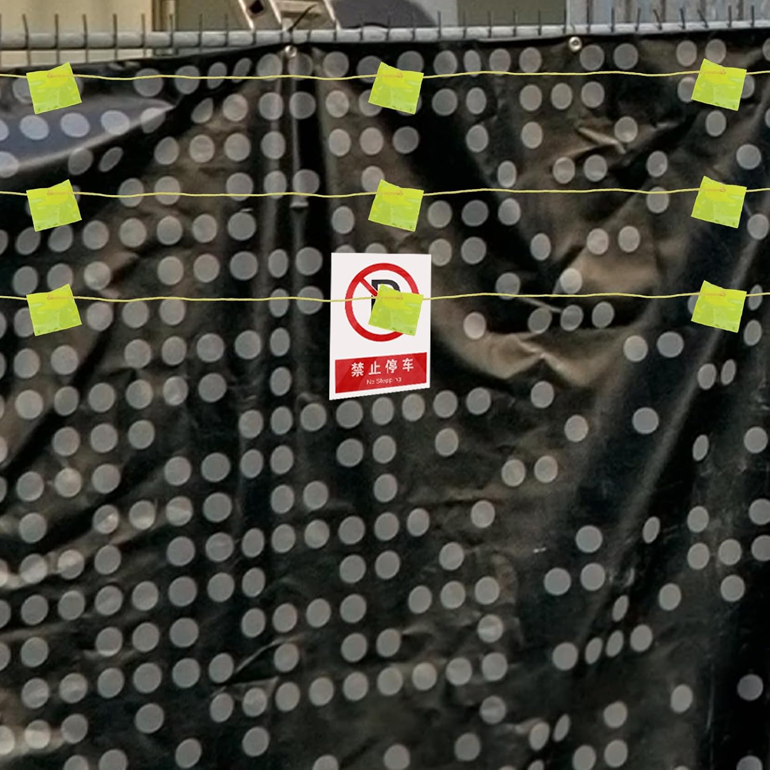 Yellow Safety Flags Pvc Reflective Square Flags on String for Traffic and Truck Use, High Visibility and Easy Installation for Work Zones and Temporary or Permanent Traffic