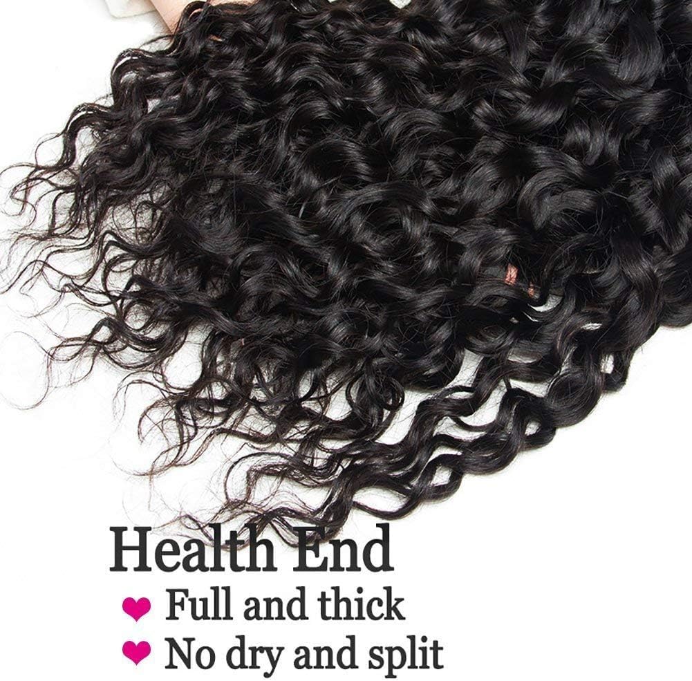 Fasci di capelli umani 10 12 14 pollici fasci di onde d'acqua capelli umani 100% non trasformati vergine brasiliano tessuto riccio 3 fasci di capelli Remy a doppia trama fasci di capelli Remy grezzi