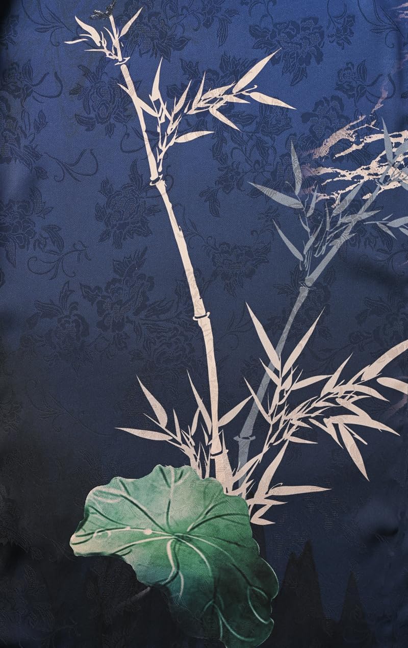 Ledamon Women's Kimono Short Robe - Classic Floral Bathrobe Nightgown - Image 6