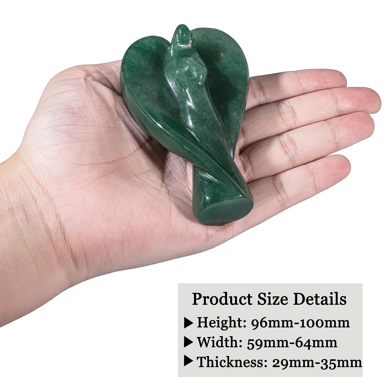mookaitedecor Large Green Aventurine Crystal Angel Abstract Art Statue Guardian Angel Gift Reiki Healing Crystal Angel Ornament Love Peace Angel Figurine Sculpture Crystal Art Angel Room Decor - Image 2