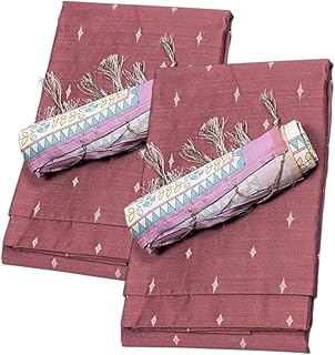 E-Tail Raw Silk Dress Material Set for Women | Pink Top 2.5 mtr, Bottom 2.5 mtr &amp; Dupatta 2.4 mtr | Zari Border Ethnic Uns...
