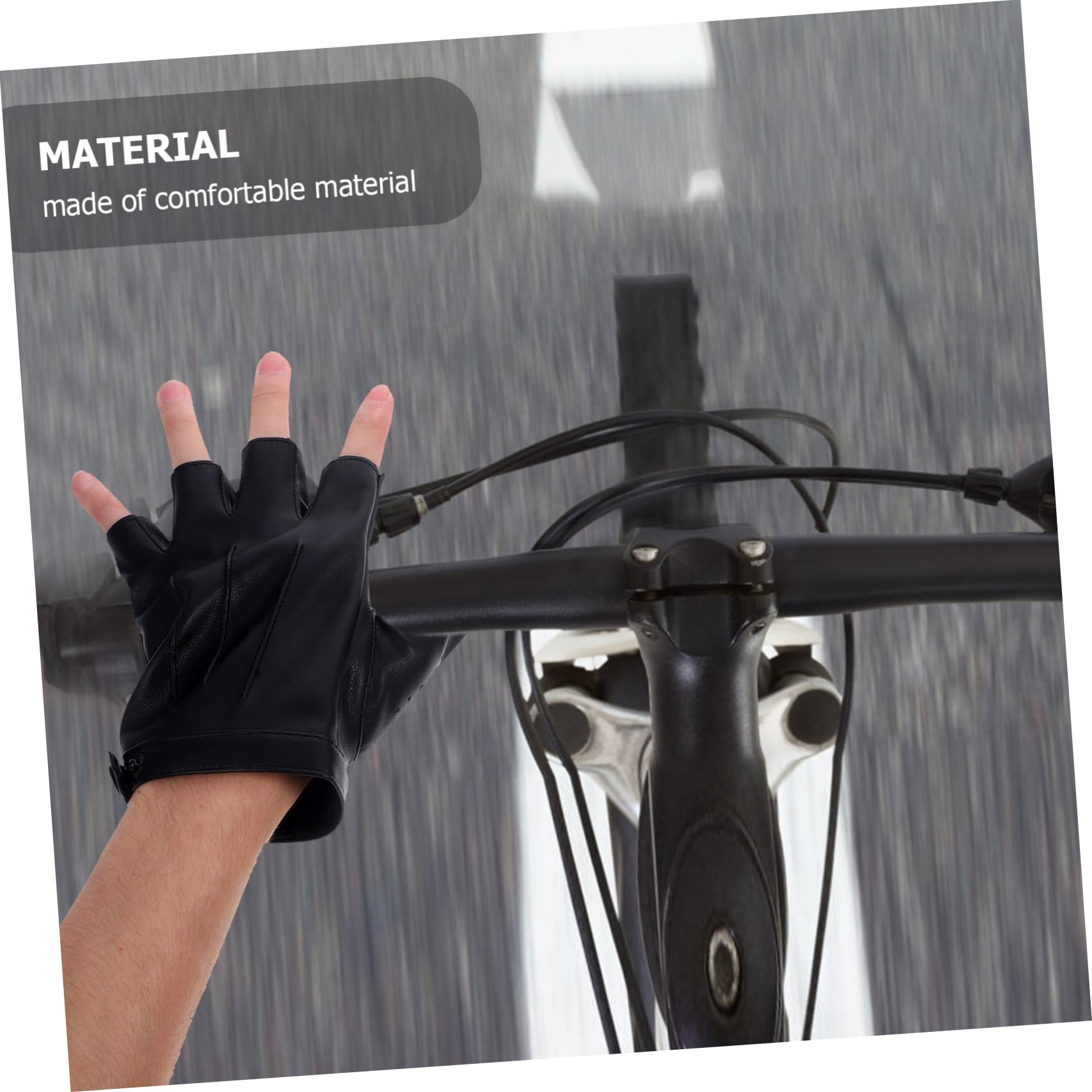 BESPORTBLE Guanti mezze dita in pelle senza dita gilet da ciclismo termiche cavalcare guantini palestra guanti sport coprimani sportivi guanti da pesca protettivi pelle sintetica Black
