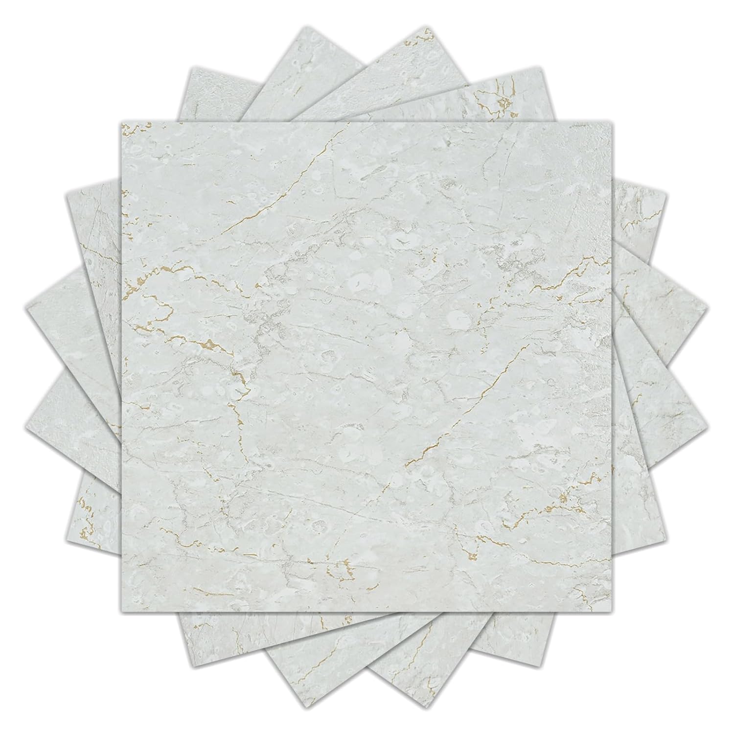 WESTICK 20 Pcs Grey Marble Peel and Stick Tile Floor Waterproof Vinyl Flooring Marble Look 12 X 12 Peel and Stick Floor Tile Removable Flooring Tiles Easy DIY Sticky Tiles for Bathroom Bedroom Hallway