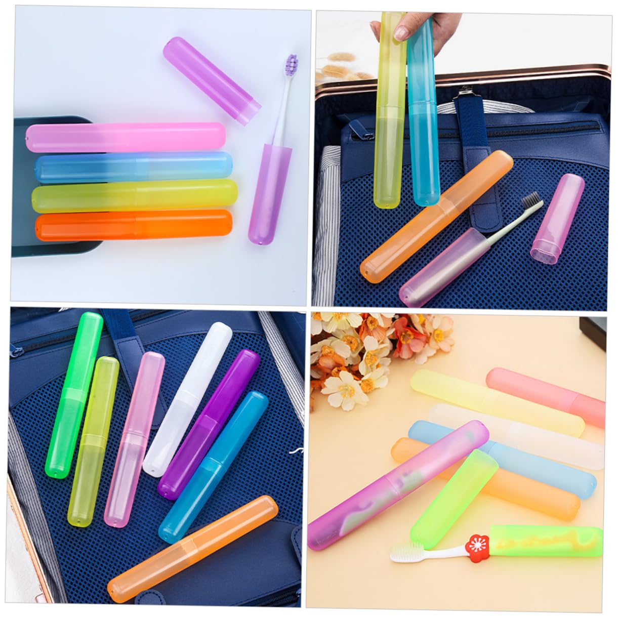 PRETYZOOM 105piezas Estuche De para Cepillos De Dientes Organizador Portátil y Transparente Protege y Mantiene Cepillo y Seguro