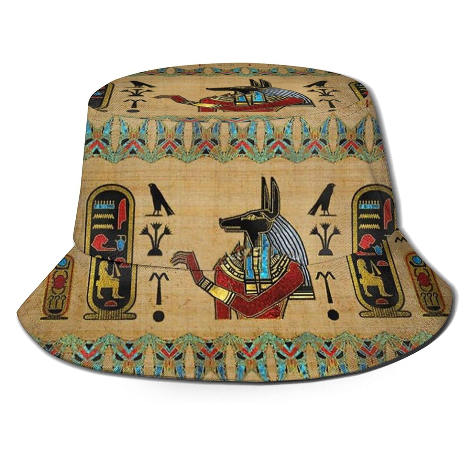 Hieroglyphic Hat African Egyptian Culture Bucket Hat Summer Fisherman Cap Outdoor Beach Sun Hat