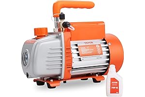 VEVOR 3.5 CFM 1-Stage HVAC Vacuum Pump with Oil and 4-Pole Copper...